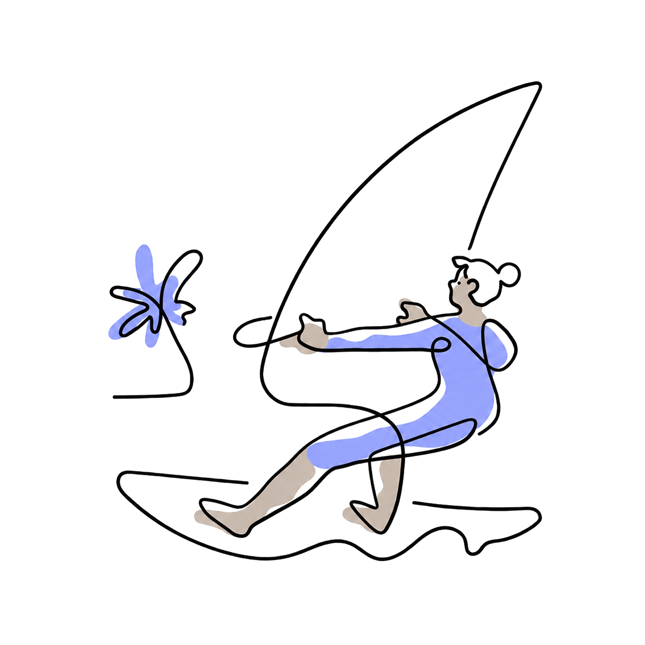 Windsurfing illustration